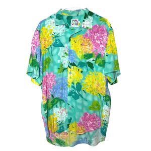 Jams World Men’s Vintage Floral Hawaiian Button Down Shirt Size Small